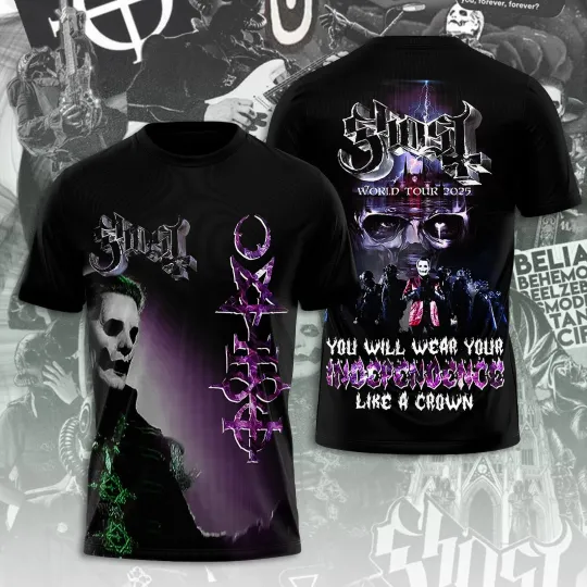 Discover Ghost Rock Band World Tour 2025 The Schedule T-Shirt