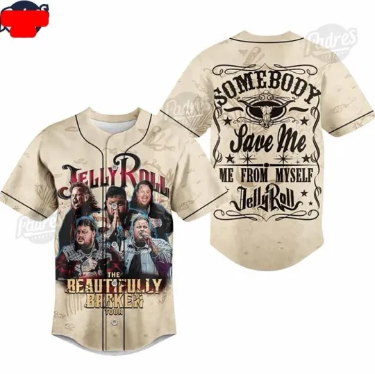 Discover Jelly Roll The Beautifully Broken Tour Baseball Jersey Style Good new