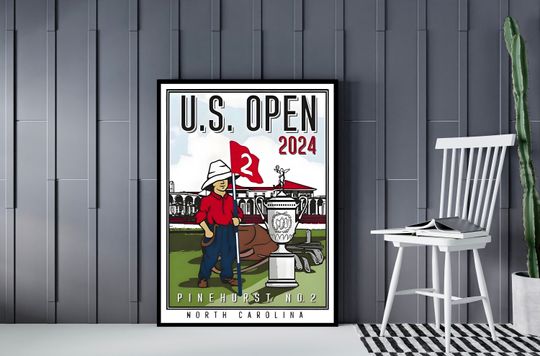 Discover U.S. Open 2024 Golf Poster, Pinehurst Resort & Country Club, Golf Sport print