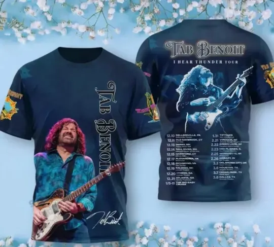 Discover NEW    Tab Benoit I Hear Thunder Tour 2025 3D T-shirt Gift For Fans