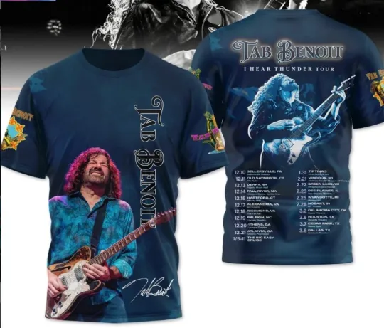 Discover Tab Benoit I Hear Thunder Tour 2025 Signature 3D T-Shirt