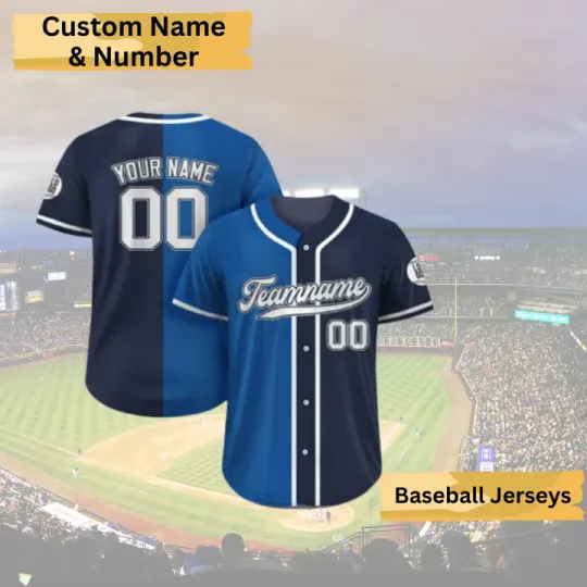 Discover Gradient Blue Navy Baseball Jersey, Custom Team Name &  Number
