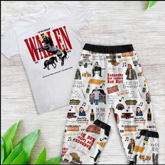 Discover I'm The Problem Wallen Western Pajama Set, Wallen Western Tour 2025 Pajamas Set