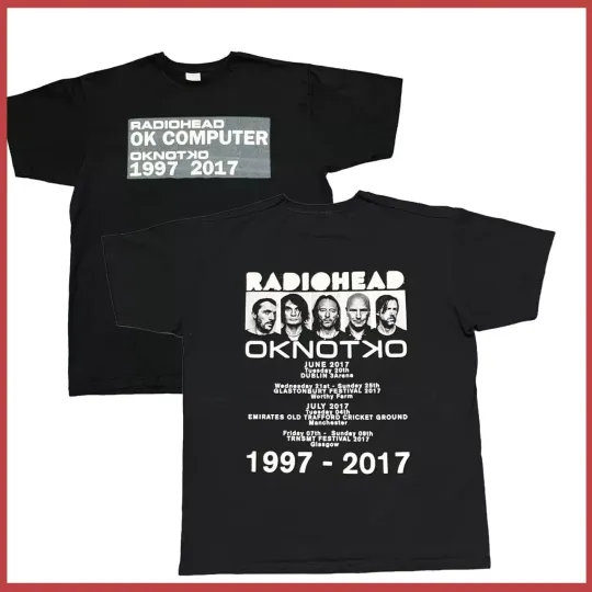 Discover Radiohead Rock Band Tee Tour 1997-2007 Concert Oasis T Shirt