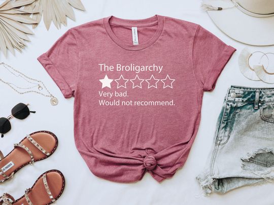 Discover The Broligarchy Bad Review Shirt, Anti Trump MAGA Billionaire Oligarchy Tee, Funny Liberal Leftist Human Rights Social