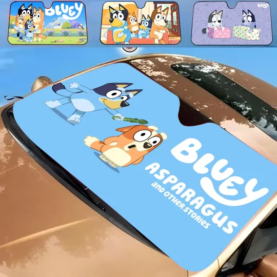 Discover Cartoon BlueyDad Car Sunshade, Car Accessories Gifts