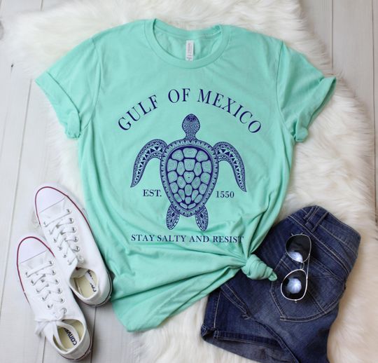 Discover Gulf of Mexico Turtle Shirt, Stay Salty and Resist Tee