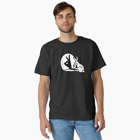 Discover Funny Rabbit hand shadow puppets humor pop art Unisex T-Shirt
