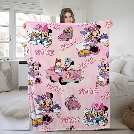 Discover Personalized Minniee Daisy Throw Blanket, Home Decor Gifts