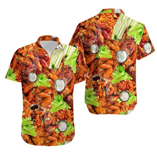 Discover Chicken Wing Unisex Hawaii Shirt 3D, Father Day Gift, Gift for him