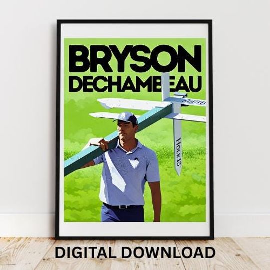 Discover Bryson Dechambeau Print Golfer Gift, PGA Masters