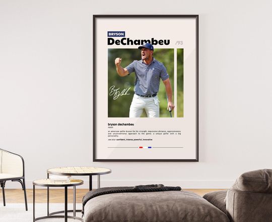 Discover Bryson DeChambeau Golf Print Wall Art, Iconic Golfing Poster