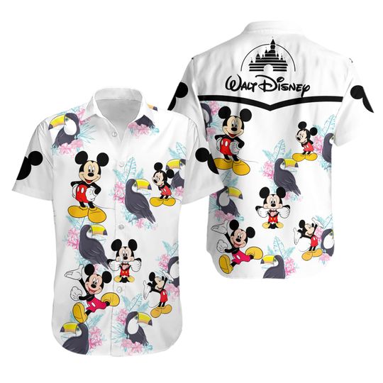 Discover walt disneyy Hawaiian Shirt Tropical Parrot Mickeyy Aloha Shirts