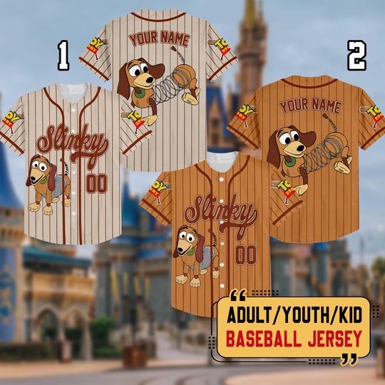 Discover Personalized Slinky Dog toy stories Baseball Jersey,  Custom Kid Youth Adult Disneyyy