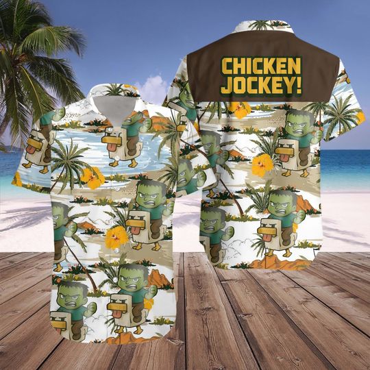 Discover Chicken Jockey Hawaiian Shirt, Tropical Aloha Hawaiian Shirt
