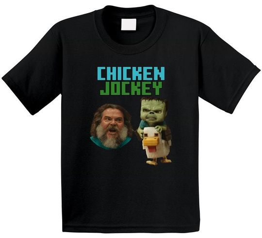 Discover Chicken Jockey Minecraft Movie Meme Shirt, Jack Black Tee, A Minecraft Movie Shirt, Funny Tee T Shirt