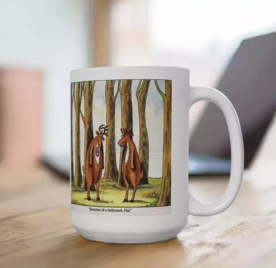 Discover THE FAR SIDE Bummer of birthmark, Hal COFFEE MUG 1986 Gary Larson Mug