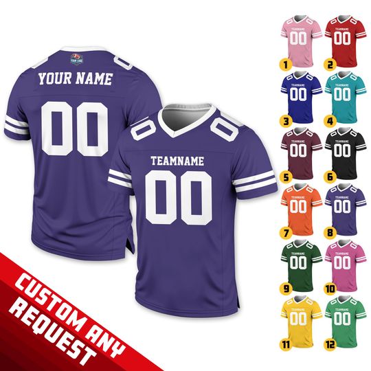 Discover Custom Team Name Number Football Jersey for Men Women Youth Preschool