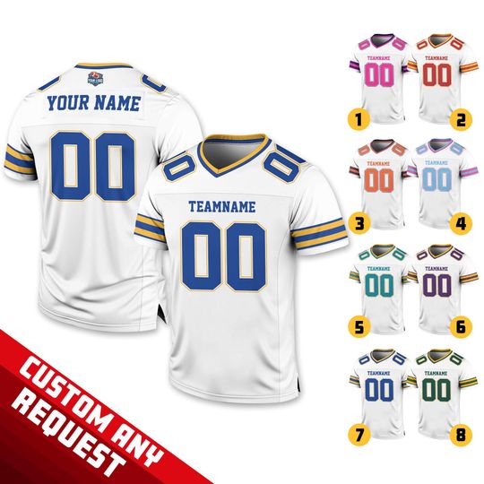 Discover Personalized Football Team Jersey, Custom Front Back Football V-neck Jersey