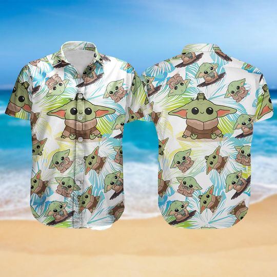 Discover Babyy Yodaa Hawaiian Shirt, Starr Warss Button Up Shirt, Disneyyy Movie Beach Shirt