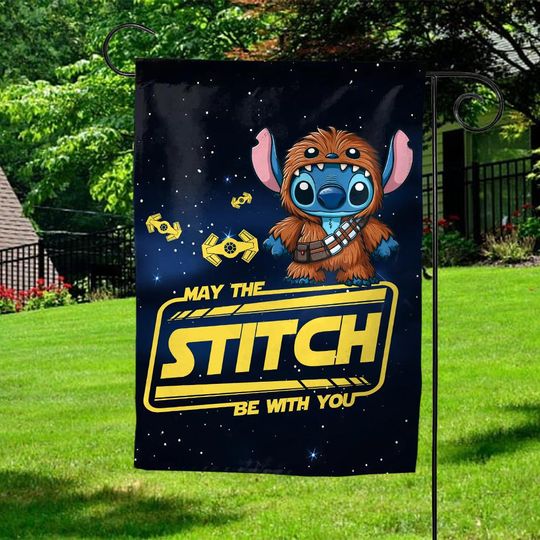 Discover Retro Disneyyy Stitchh Starr Warss Garden Flag, Galaxy's Edge Stitchh Garden Flag