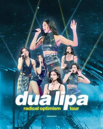 Discover Hot!!! Dua Lipa 2025 Radical Optimism Tour Poster