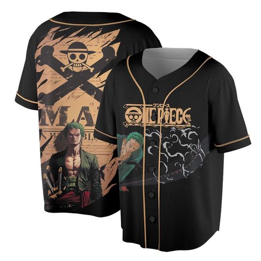 Discover One Piece Zoro Jersey, One Piece Anime Jersey Shirt, Zoro Anime Manga Jersey