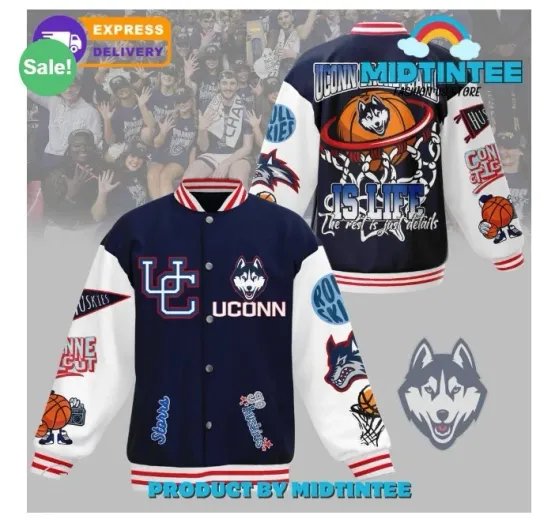 Discover cute, Huskies Basketball Is Life Baseball Jacket