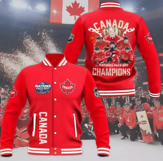 Discover Canada 2025 4 Nations Face-Off Varsity Baseball Jacket for Unisex All Size