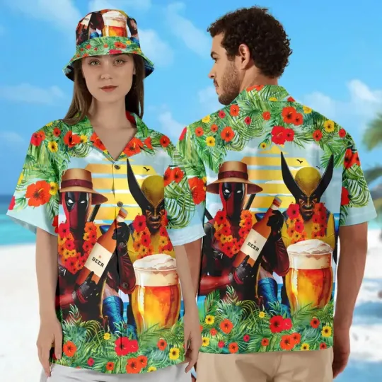 Discover Deadpooll And Wolverine 3D HAWAII SHIRT MOTHER DAY GIFT ALL OVER PRINT