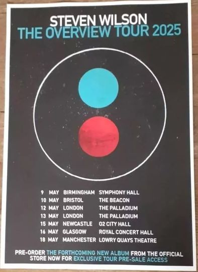 Discover Steven Wilson - live band music show 2025 promotional tour concert gig poster