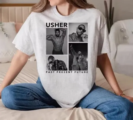 Discover Usher Past Present Future 2025 World Tour Concert Shirt