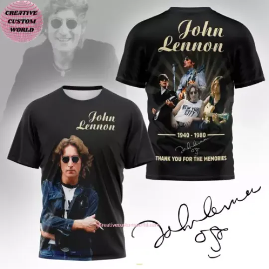 Discover J Lennon 1940-1980 Thank You 3D T-Shirt Gift For Fan