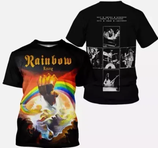 Discover Rising Rainbow Music Band 3D T-Shirt Cover Shirt Gift For Fan