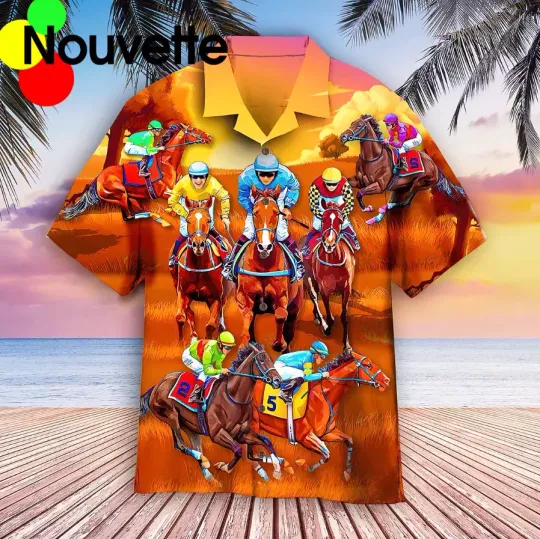 Discover Kentucky Derby Horse Racing Aloha Hawaiian Shirt