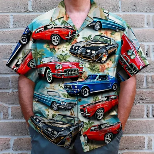 Discover Custom Car Hawaiian Shirt Gift For Summer Gift For Racing Lovers Hawaii Shirt
