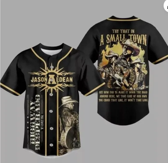 Discover Jason Aldean Highway Desperado Tour baseball jersey 2025