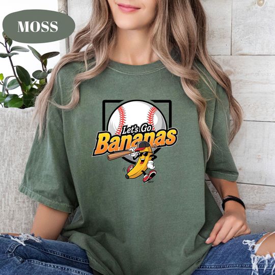 Discover Let's Go Bananas Baseball Shirt, Funny Banana Playing Baseball Shirt