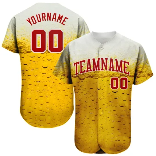 Discover Custom 3D Pattern Design Bubble Of Beer In Glass  Baseball Jersey