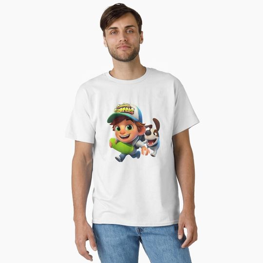 Discover Subway Surfer Jake's Run: Chased by a Playful Dog Classic T-Shirt