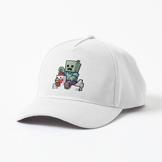 Discover Chicken Jockey Pixel Funny Baseball Caps