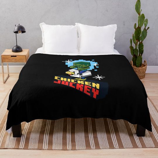 Discover Vintage Jockey Chicken 2025 Throw Blanket, Gifts for Gamers