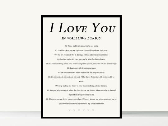 Discover Wallows Poster, I Love You Poster, Music Poster
