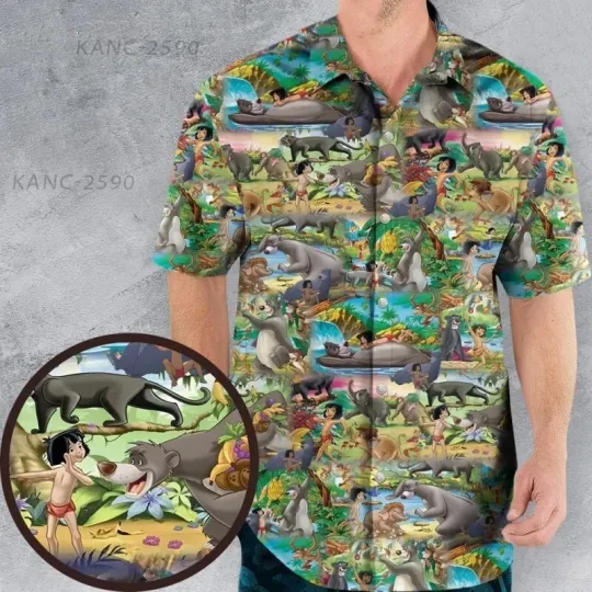 Discover The Junglee Bookk Rudyard Kipling Seamless Hawaiian Shirt