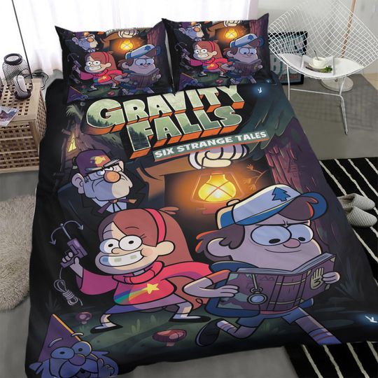 Discover 3Pcs Bedding Sets Gravity Falls Comforter Sets All Season for Kids Lightweight