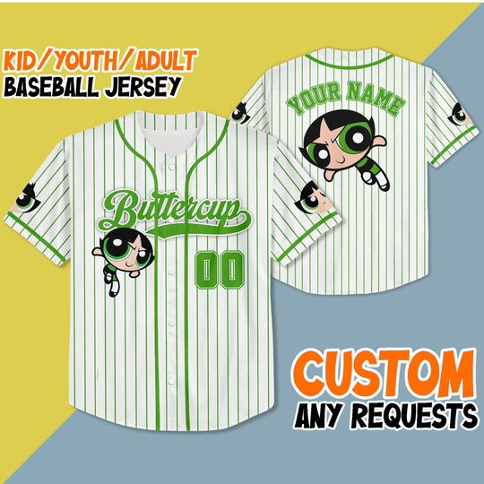 Discover Custom Buttercup Baseball Jersey, Funny The Powerpuff Girls 90s Baseball Jersey