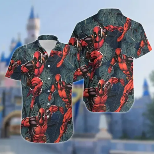 Discover Deadpooll Superhero Tropical Button Up Shirt, Deadpooll Hero 3D HAWAII SHIRT