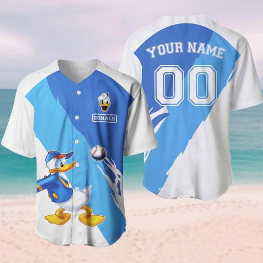 Discover Custom Donald Duckk Baseball Jersey, Personalized Disneyyy Baseball Jersey