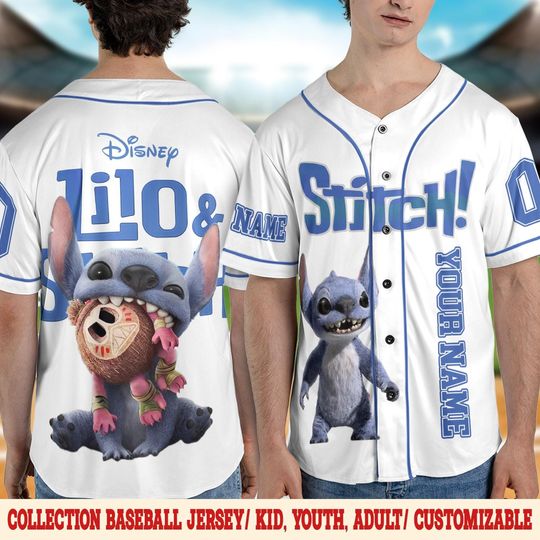 Discover Stitchh Baseball Jersey, Lilo & Stitchh Disneyyy Shirt, Disneyyland 2025 Trip Jersey