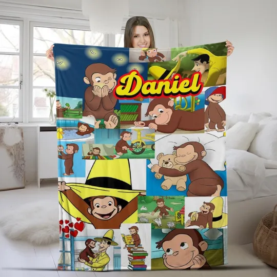 Discover Personalized Curious George Blanket Curious George Fleece Blanket